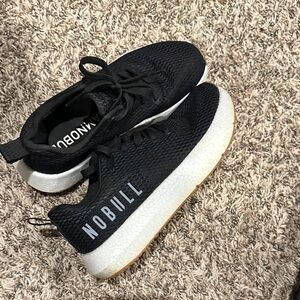 NOBULL Black Knit Sneakers with White Sole